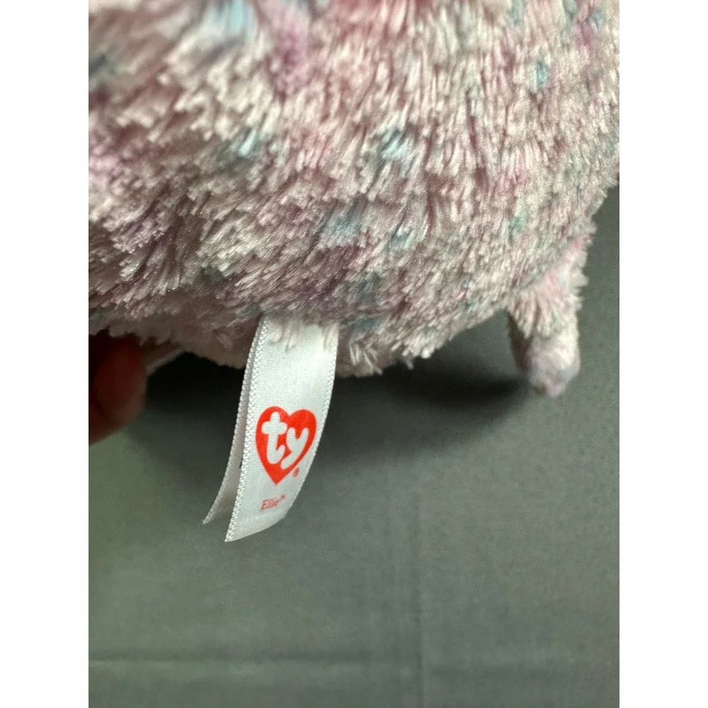 Ty Beanie Boos Ellie Pink Elephant Plush Medium 13 inch Glitter Eyes Stuffed Toy